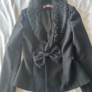 PEPLUM BLACK COAT